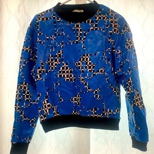 Balenciaga sweater, blue and black detail. Size Small